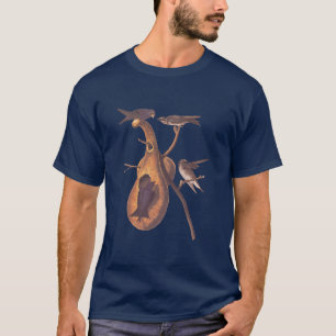 Camiseta Pássaros de Audubon Martin roxo com casa da cabaça