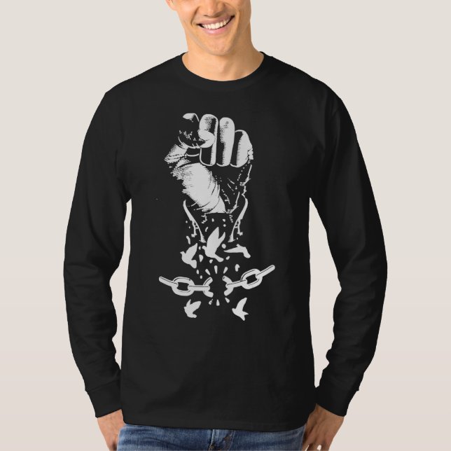 Camiseta Pássaros De Corrente Quebrada Com Pele Enchida Em  (Frente)