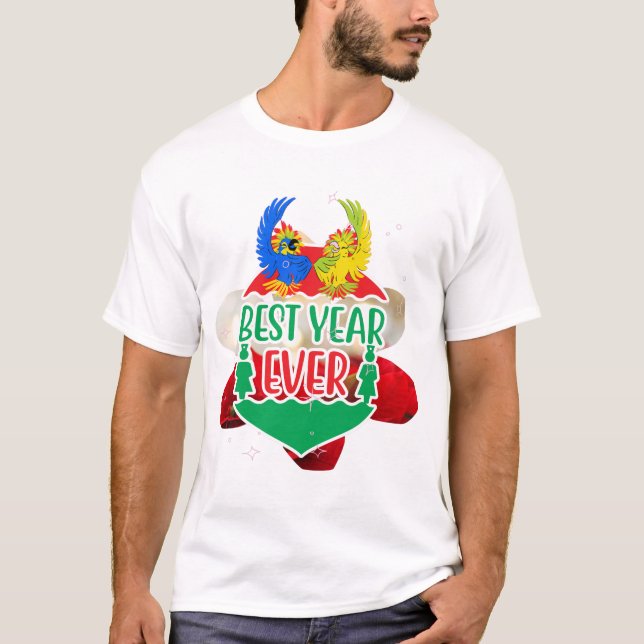Camiseta Pássaros de Festa do Melhor Ano (Frente)