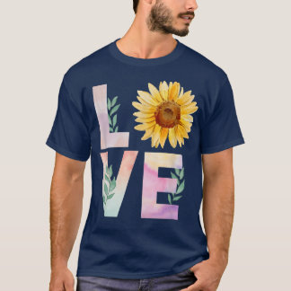 Camiseta Pássaros de girassol com aquarela