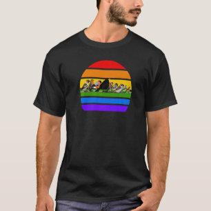 Camiseta Pássaros de Jardim Rainbow Bullfinch Robin Observa