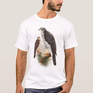 Camiseta Pássaros de John Gould do Goshawk de animais