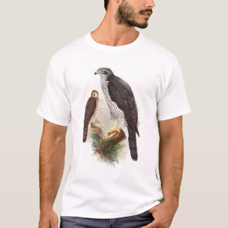 Camiseta Pássaros de John Gould do Goshawk de animais