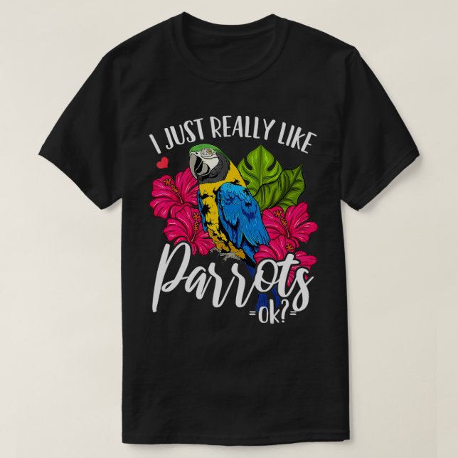 Camiseta Pássaros de papagaio (Frente do Design)