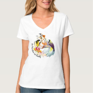 Camiseta Pássaros de paraíso exóticos e de aguarela das