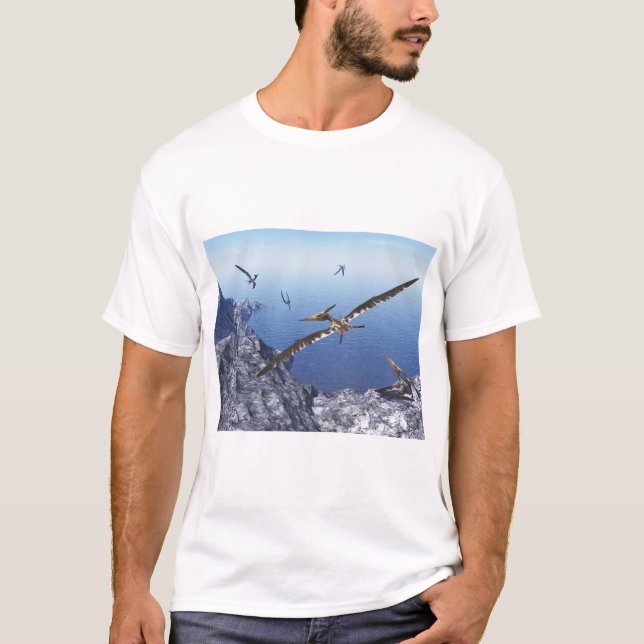Camiseta Pássaros de Pteranodon - 3D rendem (Frente)