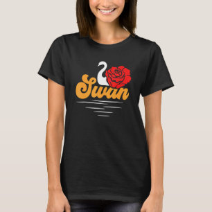 Camiseta Pássaros de Rosa de Flores do Cisne