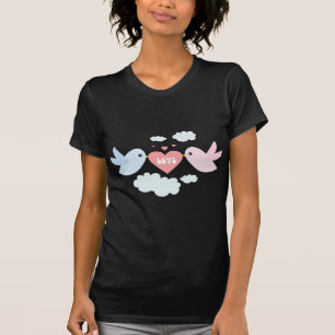 Camiseta Pássaros do amor do vôo dos namorados