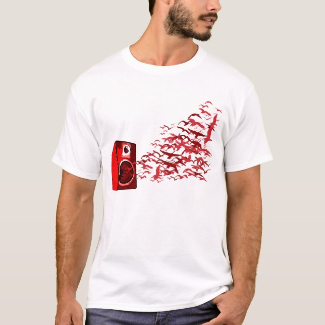 Camiseta Pássaros do auto-falante (Frente)