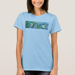 Camiseta Pássaros do Chickadee na pintura da aguarela da