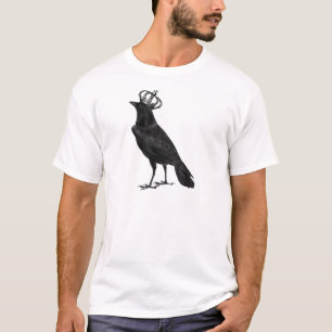 Camiseta Pássaros do pássaro do preto da coroa do corvo d