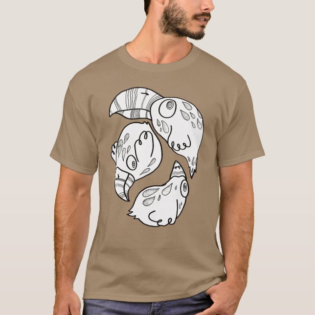 Camiseta pássaros doodlish que voam em um círculo (Frente)