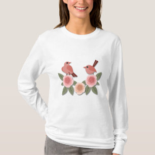 Camiseta Pássaros e Rosas