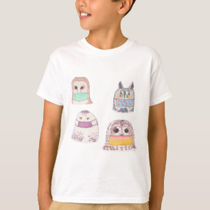 Camiseta Pássaros em máscaras faciais. Pássaros de 2020