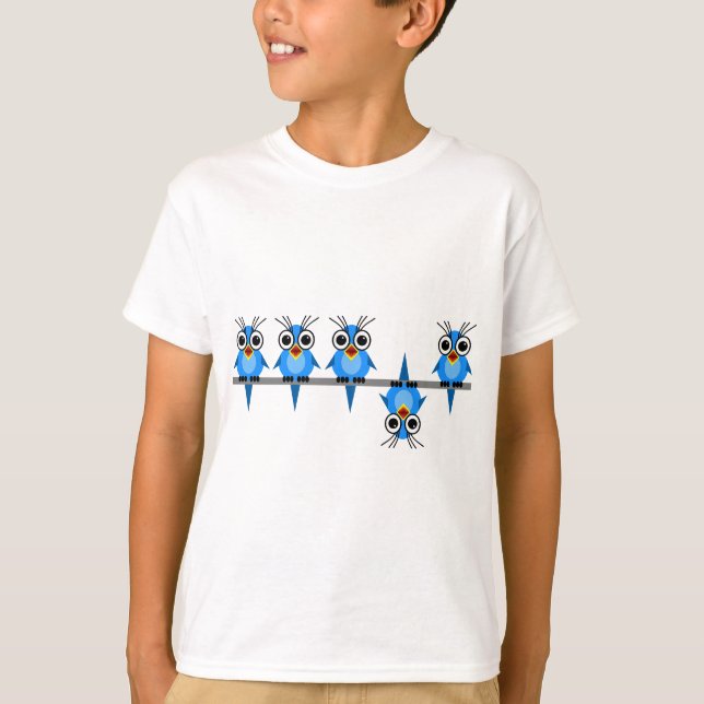 Camiseta pássaros engraçados (Frente)
