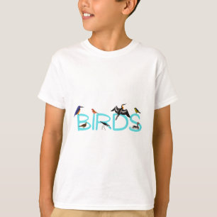 Camiseta pássaros espécies de aves texto sobre observação d