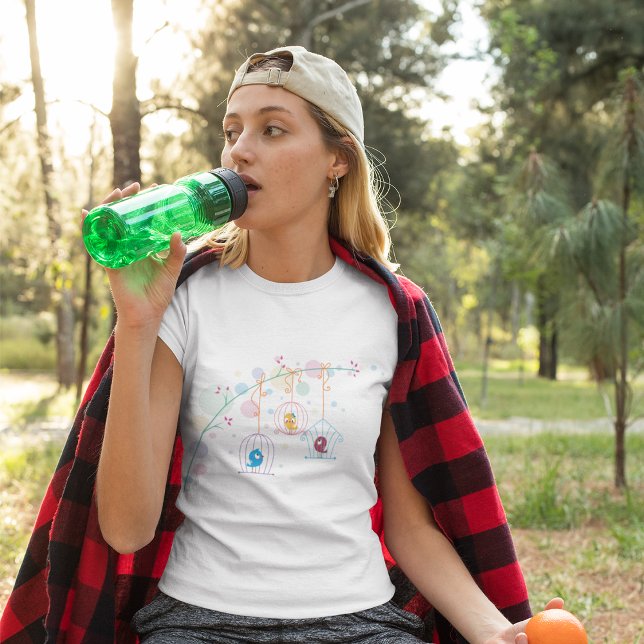 Camiseta Pássaros Gelados Em Gaiolas T-Shirt (Criador carregado)