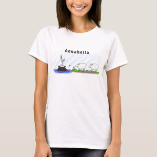 Camiseta Pássaros hippo engraçados duas ovelhas