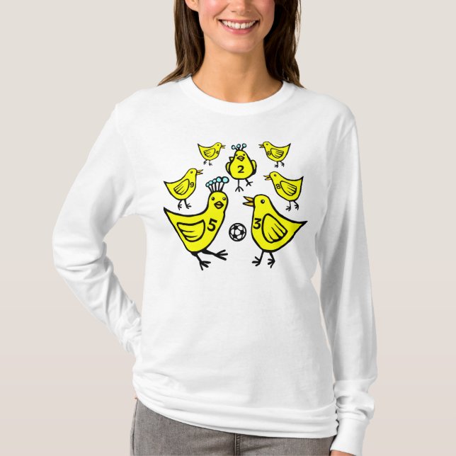 Camiseta Pássaros Jogando Futebol - Cor II (Frente)