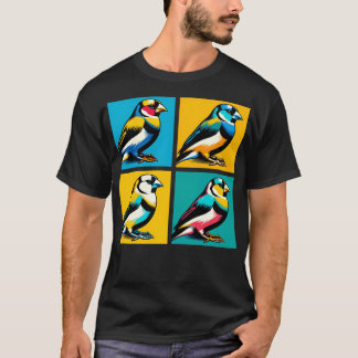 Camiseta Pássaros Legal de Arte Finch da Gouldian