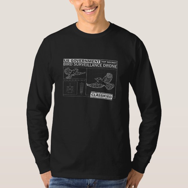 Camiseta Pássaros não são verdadeiros - Engraçados observan (Frente)
