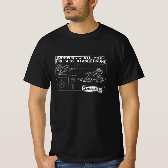 Camiseta Pássaros não são verdadeiros - Engraçados observan (Frente)