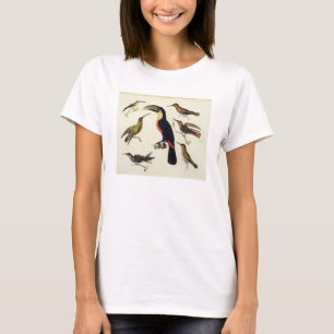 Camiseta Pássaros nativos, incluindo o Toucan (centro),