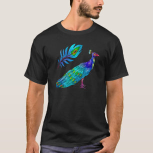 Camiseta Pássaros-Pavão-Pavão-Cinto-Pavão-Cachorro