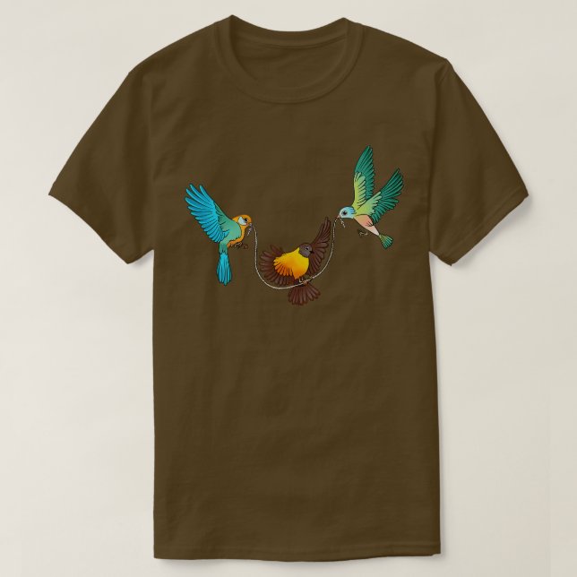 Camiseta Pássaros Pulando Corda (Frente do Design)