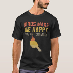 Camiseta Pássaros Retrorísticos Me Fazem Feliz Ornitologia