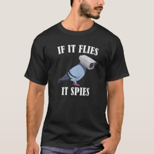 Camiseta Pássaros Spie Conspiração Piada Memória