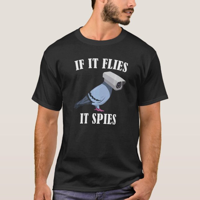 Camiseta Pássaros Spie Conspiração Piada Memória (Frente)