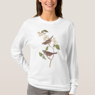 Camiseta Pássaros Throated brancos de Audubon do pardal com