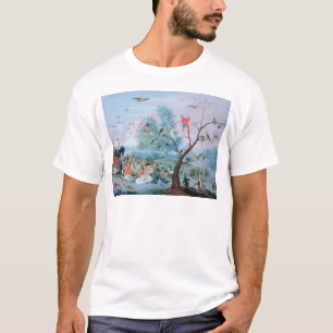 Camiseta Pássaros tropicais em uma paisagem