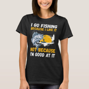 Camiseta Passatempo de Pesca Dizendo Eu Vou Pescar Porque E