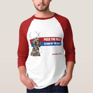 Camiseta Passe as contas/limpe os moinhos 3/4 de Capa