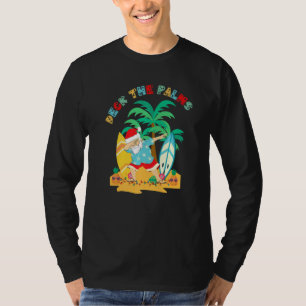 Camiseta Passe As Palmas Dabbing Papais noeis Xmas Tropical