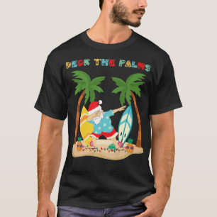 Camiseta Passe as palmas Dabbing Papais noeis Xmas Tropical