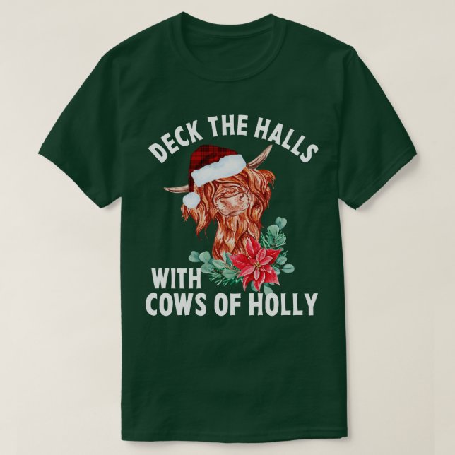 Camiseta Passe Os Cachos Com Vacas De Holly (Frente do Design)