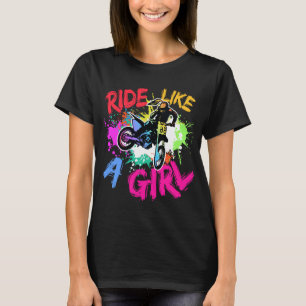 Camiseta Passear Como Uma Rapariga Motocross Aproxima Bicic