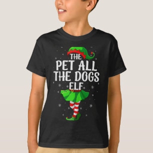 Camiseta Passear Todos Os Cães Elfo Natal Meninas Mulheres 