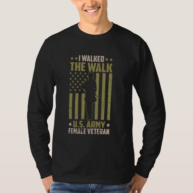 Camiseta Passei A Passear A Mulher Orgulhosa Veterana Ameri (Frente)