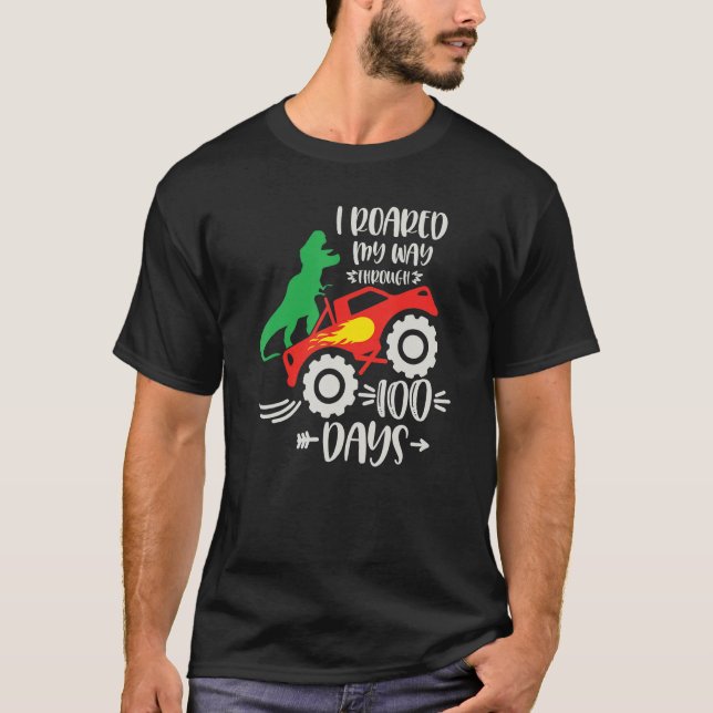 Camiseta Passei Por 100 Dias No Monstro Do Dinossauro (Frente)
