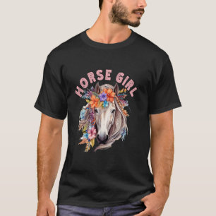 Camiseta Passeio a Cavalo Equestre Mulher Menina Cavalo