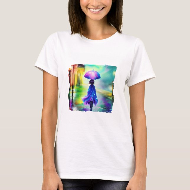 Camiseta Passeio colorido na chuva (Frente)