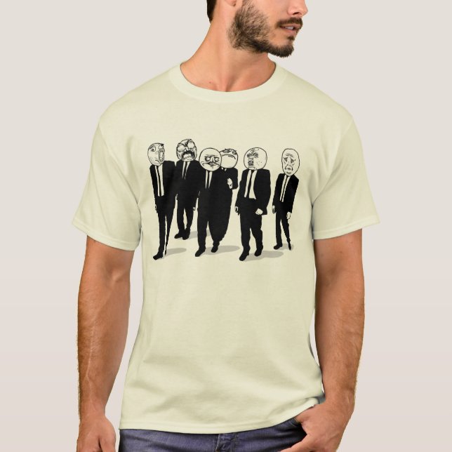 Camiseta passeio cómico das caras do meme da raiva. mim (Frente)