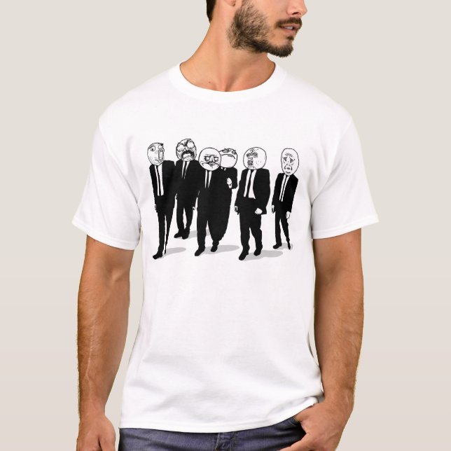 Camiseta passeio cómico das caras do meme da raiva. mim (Frente)