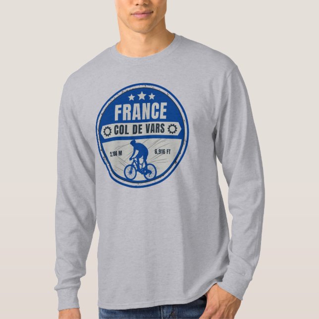 Camiseta Passeio de bicicleta Col de Vars francês Alpes (Frente)