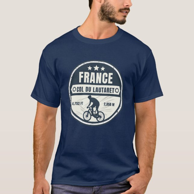 Camiseta Passeio de bicicleta Col du Lautaret french Alpes (Frente)
