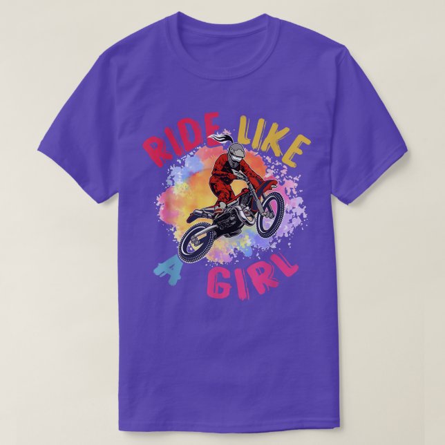Camiseta Passeio De Bicicleta Como Uma Rapariga Motocross D (Frente do Design)